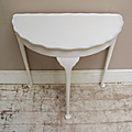 vintage painted half moon table